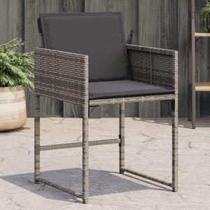 vidaXL Sedie da Giardino con Cuscini 4pz Grigio in Polyrattan