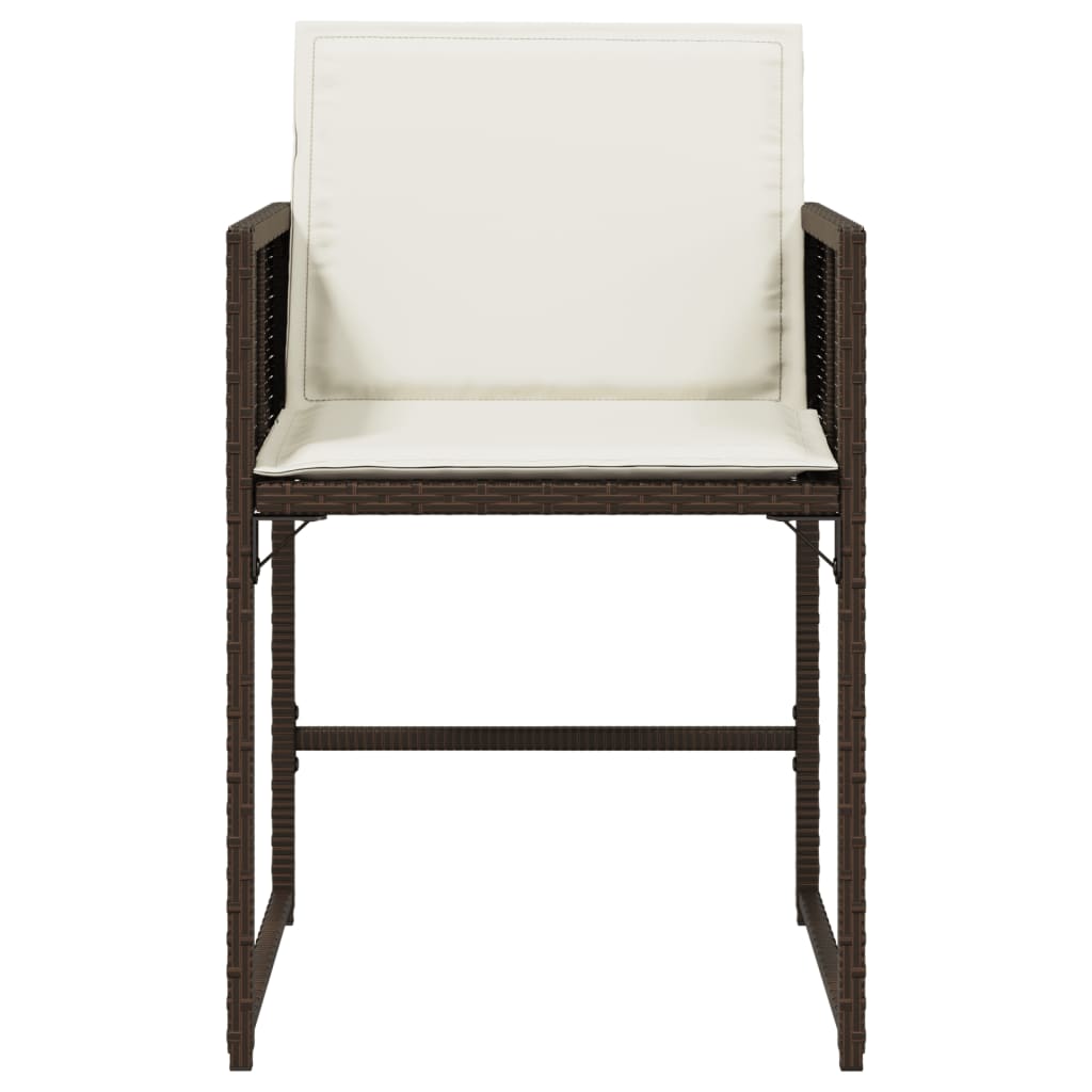 Sedie da Giardino con Cuscini 4 pz Marroni in Polyrattan 365003