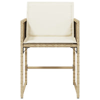 vidaXL Sedie da Giardino con Cuscini 4 pz Beige in Polyrattan