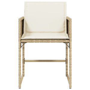 Sedie da Giardino con Cuscini 4 pz Beige in Polyrattan 365004