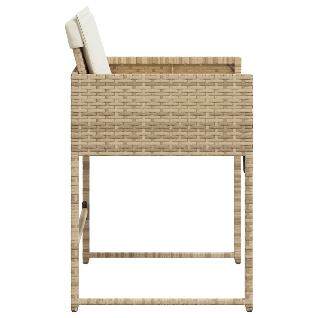 Sedie da Giardino con Cuscini 4 pz Beige in Polyrattan 365004