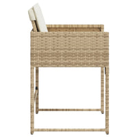 Sedie da Giardino con Cuscini 4 pz Beige in Polyrattan 365004