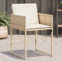 vidaXL Sedie da Giardino con Cuscini 4 pz Beige in Polyrattan