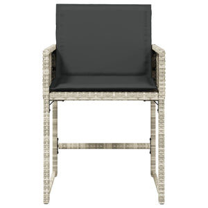 Sedie da Giardino con Cuscini 4 pz Grigio Chiaro in Polyrattan 365005