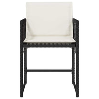 Sedie da Giardino con Cuscini 4 pz Nere in Polyrattan 365017