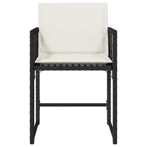 Sedie da Giardino con Cuscini 4 pz Nere in Polyrattan 365017