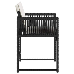 Sedie da Giardino con Cuscini 4 pz Nere in Polyrattan 365017