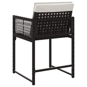 Sedie da Giardino con Cuscini 4 pz Nere in Polyrattan 365017