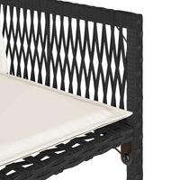 Sedie da Giardino con Cuscini 4 pz Nere in Polyrattan 365017