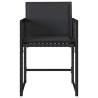 Sedie da Giardino con Cuscini 4 pz Nere in Polyrattan 365018