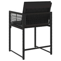 Sedie da Giardino con Cuscini 4 pz Nere in Polyrattan 365018