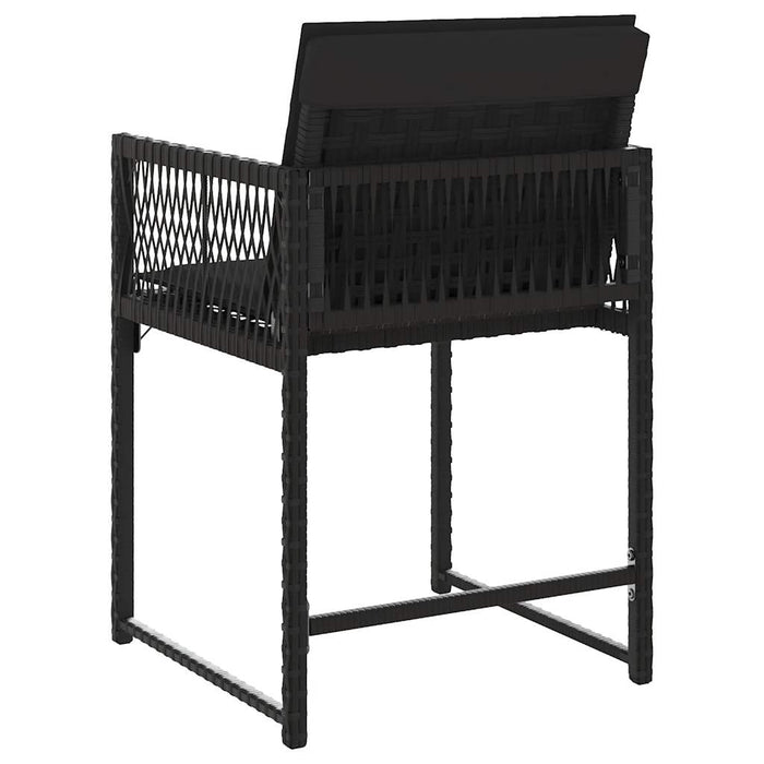 Sedie da Giardino con Cuscini 4 pz Nere in Polyrattan 365018