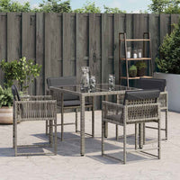 Sedie da Giardino con Cuscini 4pz Grigio in Polyrattan 365019