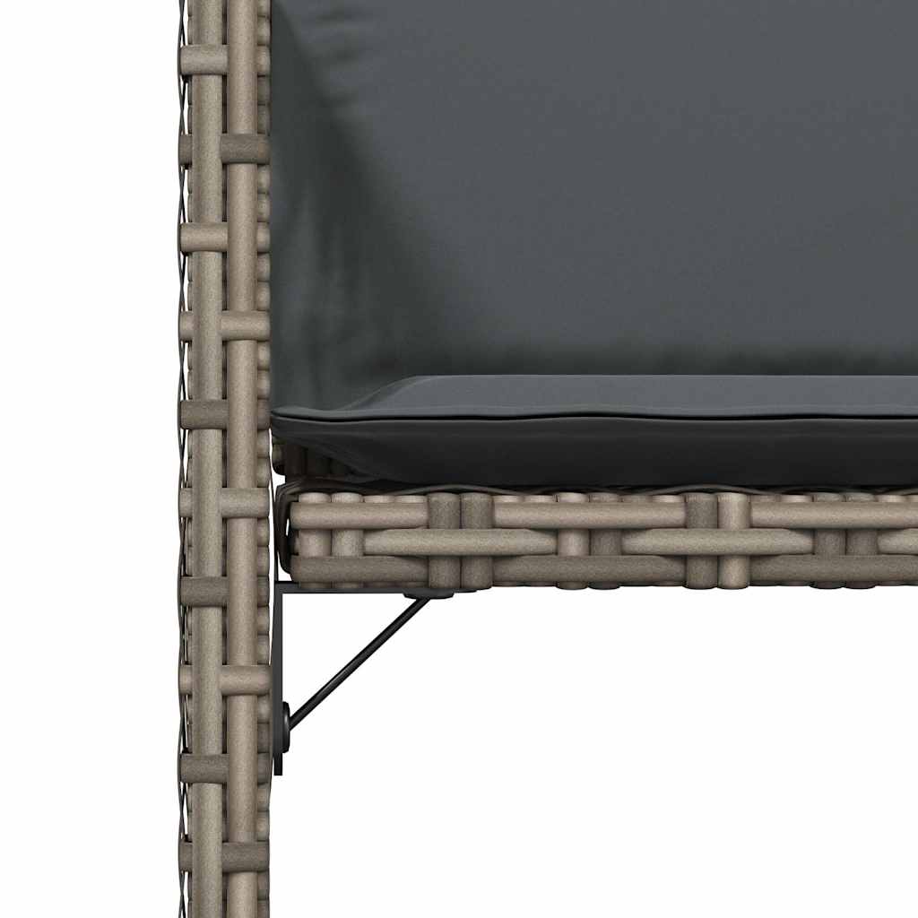 Sedie da Giardino con Cuscini 4pz Grigio in Polyrattan 365019