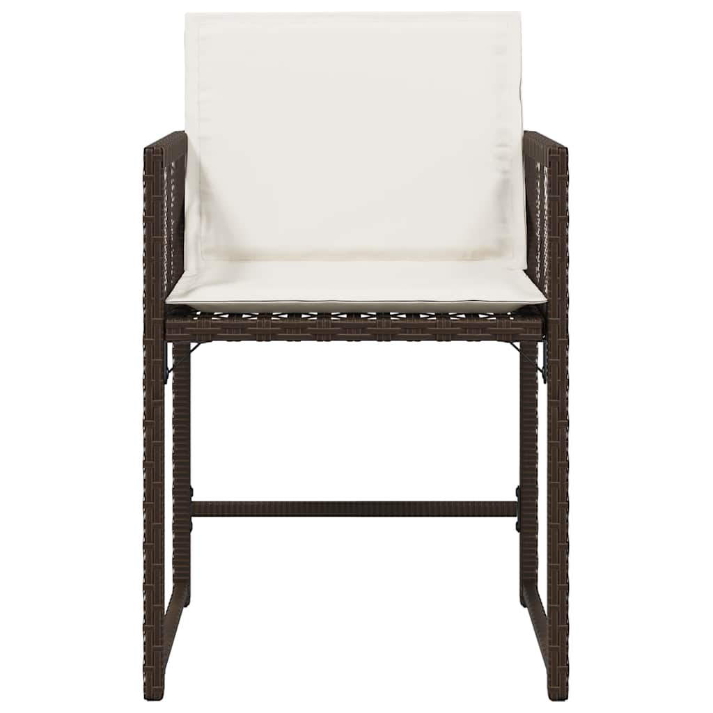 Sedie da Giardino con Cuscini 4 pz Marroni in Polyrattan 365020