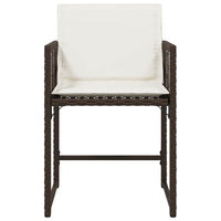 Sedie da Giardino con Cuscini 4 pz Marroni in Polyrattan 365020