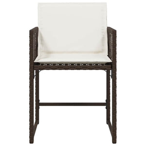 Sedie da Giardino con Cuscini 4 pz Marroni in Polyrattan 365020