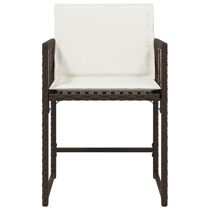 vidaXL Sedie da Giardino con Cuscini 4 pz Marroni in Polyrattan