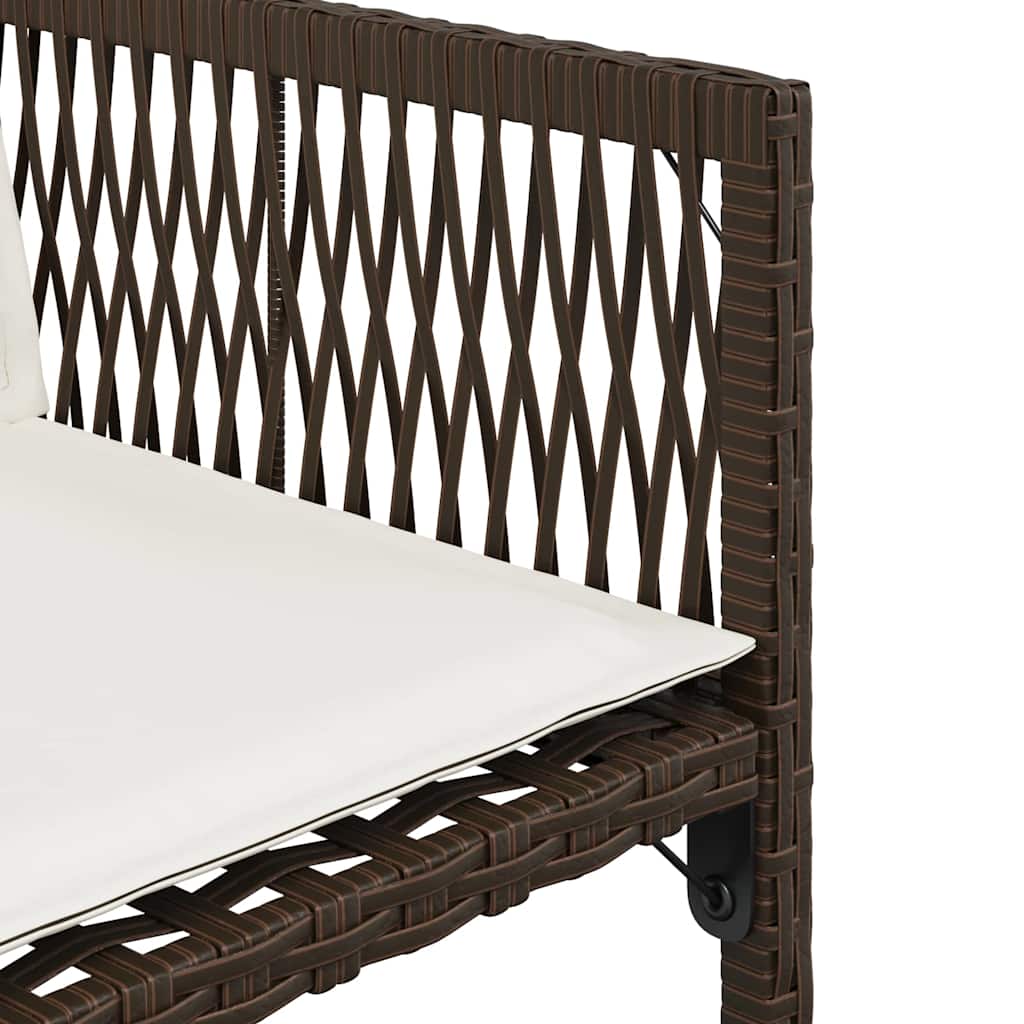 Sedie da Giardino con Cuscini 4 pz Marroni in Polyrattan 365020