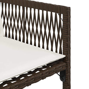 Sedie da Giardino con Cuscini 4 pz Marroni in Polyrattan 365020