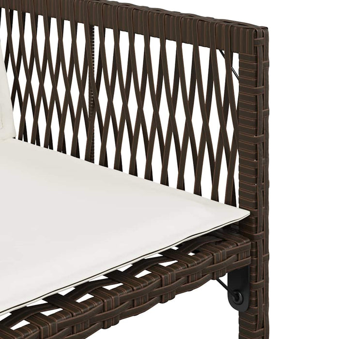 vidaXL Sedie da Giardino con Cuscini 4 pz Marroni in Polyrattan