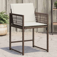 vidaXL Sedie da Giardino con Cuscini 4 pz Marroni in Polyrattan