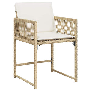 Sedie da Giardino con Cuscini 4 pz Beige in Polyrattan 365021