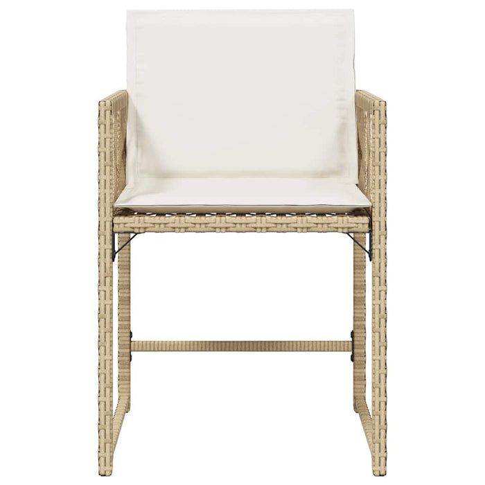Sedie da Giardino con Cuscini 4 pz Beige in Polyrattan 365021