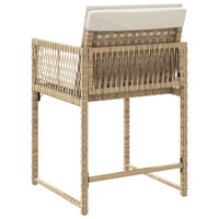 Sedie da Giardino con Cuscini 4 pz Beige in Polyrattan