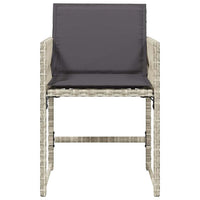 Sedie da Giardino con Cuscini 4 pz Grigio Chiaro in Polyrattan 365022