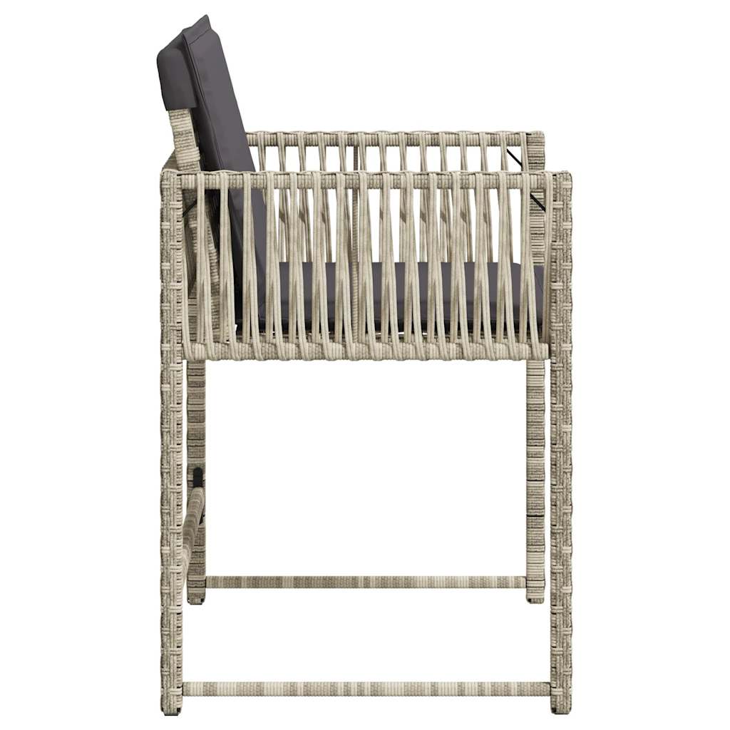 Sedie da Giardino con Cuscini 4 pz Grigio Chiaro in Polyrattan 365022