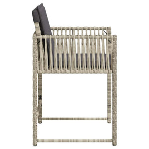 Sedie da Giardino con Cuscini 4 pz Grigio Chiaro in Polyrattan 365022