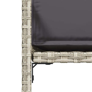 Sedie da Giardino con Cuscini 4 pz Grigio Chiaro in Polyrattan 365022