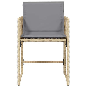 Sedie da Giardino con Cuscini 4 pz Beige Misto in Polyrattan