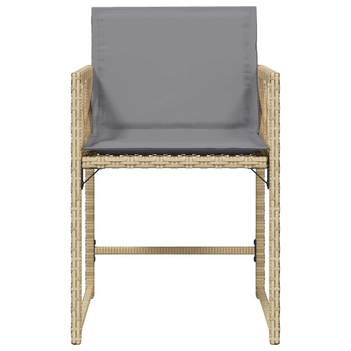 Sedie da Giardino con Cuscini 4 pz Beige Misto in Polyrattan 365023