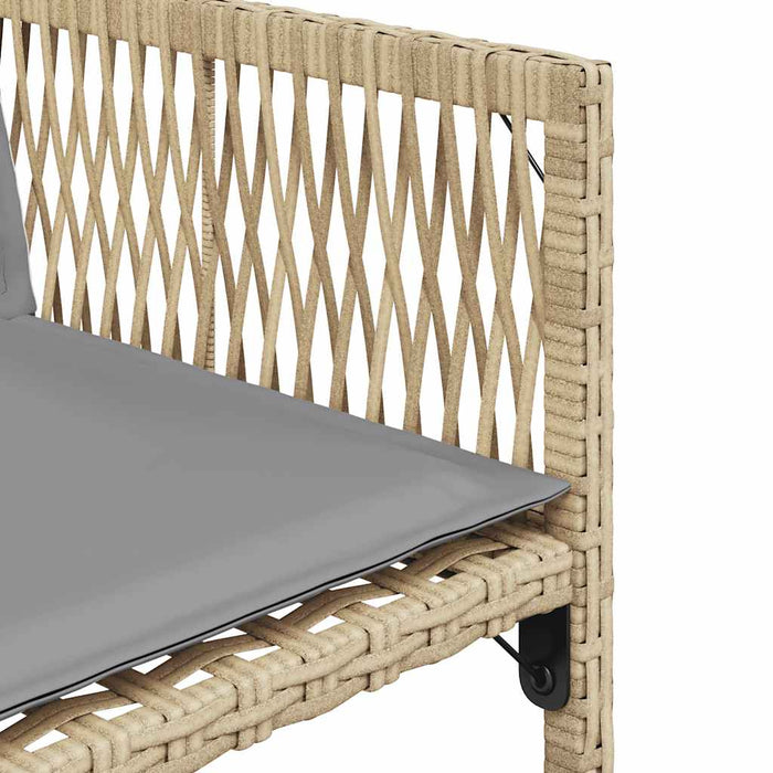 Sedie da Giardino con Cuscini 4 pz Beige Misto in Polyrattan