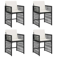 vidaXL Sedie da Giardino con Cuscini 4 pz Nere in Polyrattan