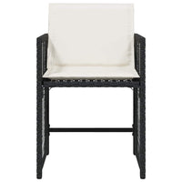 Sedie da Giardino con Cuscini 4 pz Nere in Polyrattan 365034