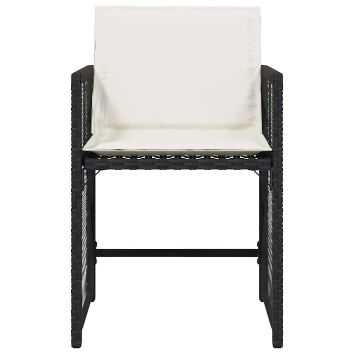 Sedie da Giardino con Cuscini 4 pz Nere in Polyrattan 365034