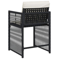 Sedie da Giardino con Cuscini 4 pz Nere in Polyrattan 365034