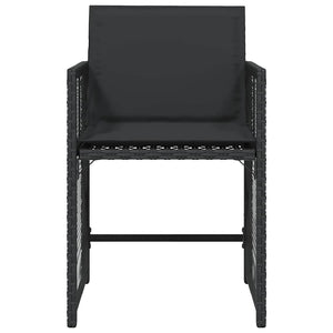 Sedie da Giardino con Cuscini 4 pz Nere in Polyrattan 365035