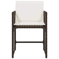 Sedie da Giardino con Cuscini 4 pz Marroni in Polyrattan