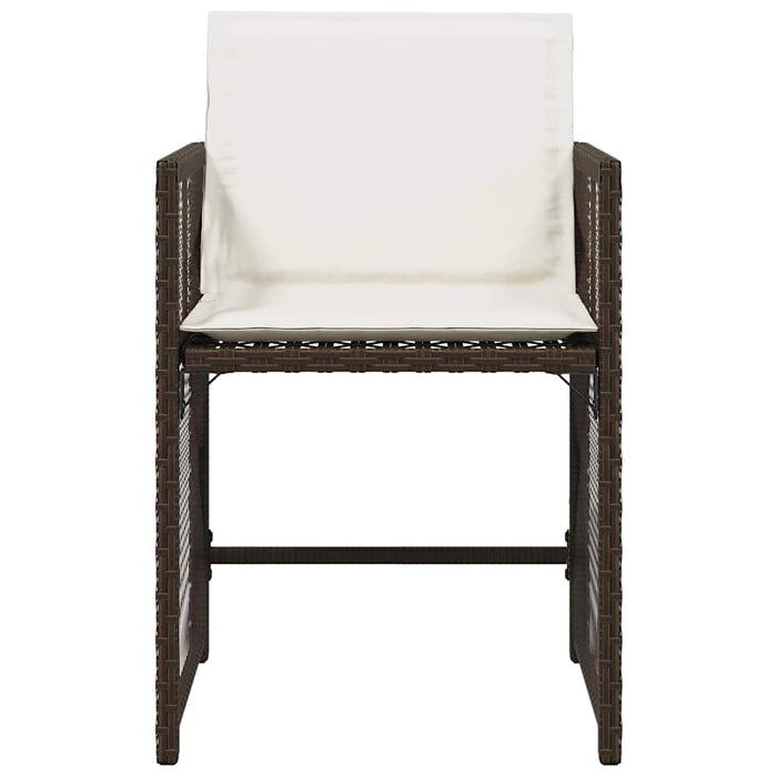 Sedie da Giardino con Cuscini 4 pz Marroni in Polyrattan