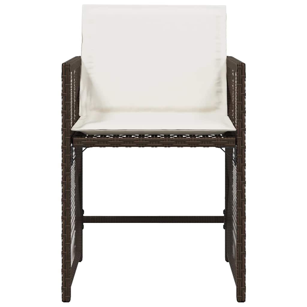 Sedie da Giardino con Cuscini 4 pz Marroni in Polyrattan 365037