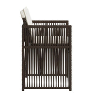 Sedie da Giardino con Cuscini 4 pz Marroni in Polyrattan 365037