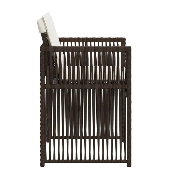 Sedie da Giardino con Cuscini 4 pz Marroni in Polyrattan 365037