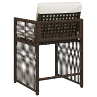 Sedie da Giardino con Cuscini 4 pz Marroni in Polyrattan 365037