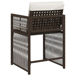 Sedie da Giardino con Cuscini 4 pz Marroni in Polyrattan 365037