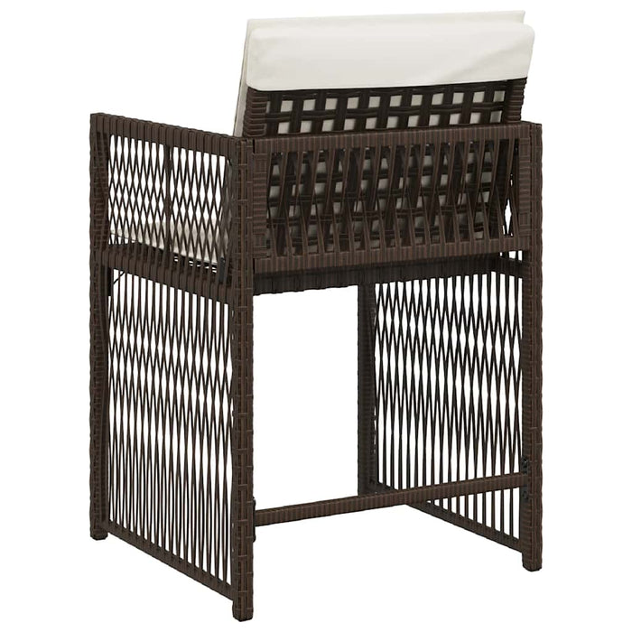 Sedie da Giardino con Cuscini 4 pz Marroni in Polyrattan 365037