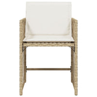 Sedie da Giardino con Cuscini 4 pz Beige in Polyrattan 365038